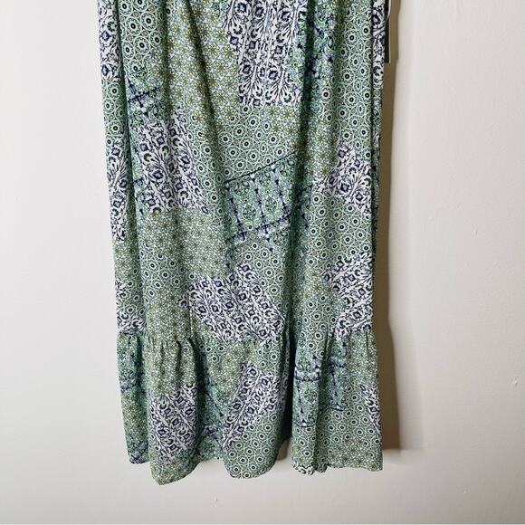 NEW Emma & Michele green blue white floral cottagecore boho midi dress XL - Picture 3 of 9